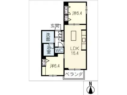 シャーメゾンフォレドール(2LDK/3階)の間取り写真