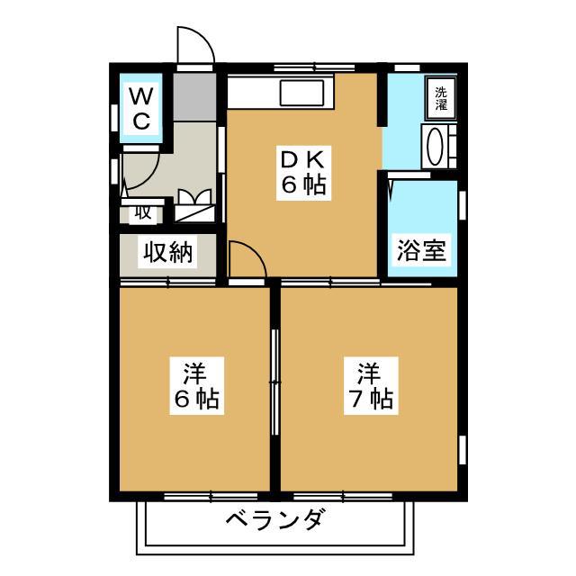 富士ハイツ(2DK/2階)の間取り写真