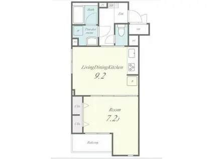 トゥリーズII(1LDK/3階)の間取り写真