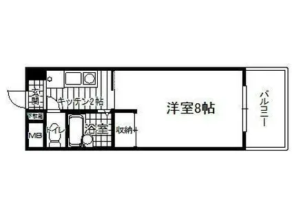 カーサ幸(1K/6階)の間取り写真