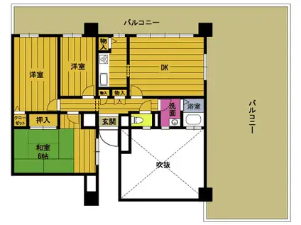 エスバイエルマンション(3LDK/4階)の間取り写真