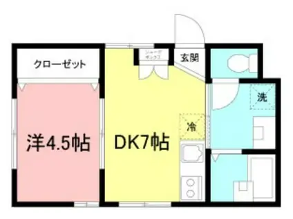 グリシーナ西新井(1DK/1階)の間取り写真