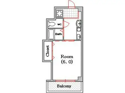 コウセイマンション(1K/3階)の間取り写真