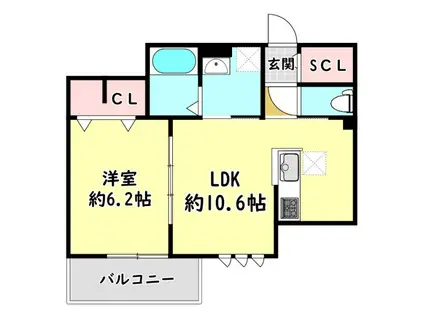 グランヴィラ大池(1LDK/2階)の間取り写真