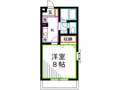 フォルトゥーナ(1K/2階)の間取り写真