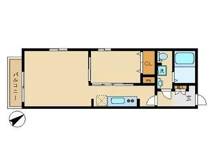S・FLATIII(1LDK/3階)の間取り写真