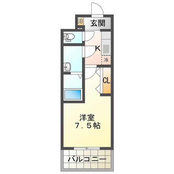 S-RESIDENCE四日市駅前COULEUR(1K/8階)の間取り写真