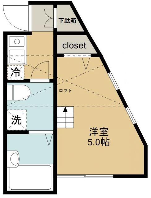 アメリカンリバティー所沢25(1K/2階)の間取り写真