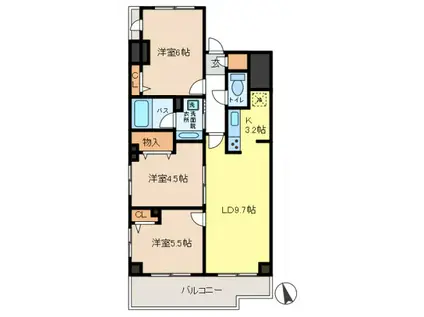 アーク金町レジデンス(3LDK/7階)の間取り写真