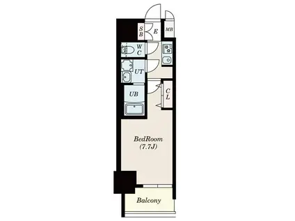S-RESIDENCE庄内通ノース(1K/10階)の間取り写真