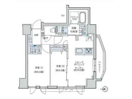 オーキッドレジデンス三ノ輪(2LDK/6階)の間取り写真