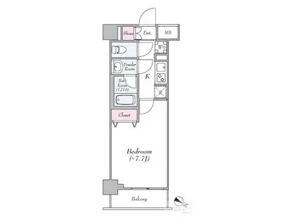 ディアレイシャス東京ノースパレス(1K/3階)の間取り写真