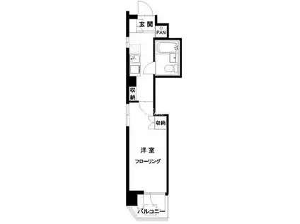 ラーナ芝大門(ワンルーム/3階)の間取り写真