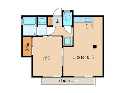 コーポ山本(1LDK/2階)の間取り写真