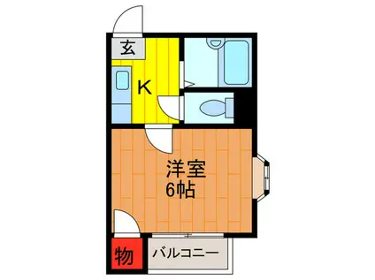 ドルチェ門真(1K/2階)の間取り写真