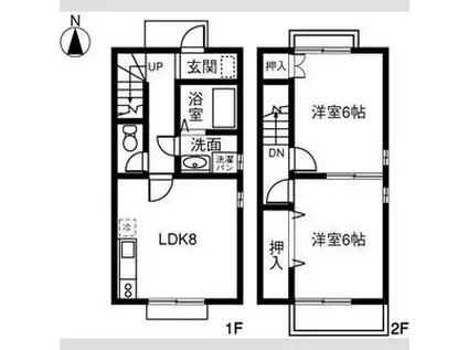 DUPLEX林島(2LDK/1階)の間取り写真