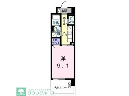 セントラルパークウッズ(1K/10階)の間取り写真