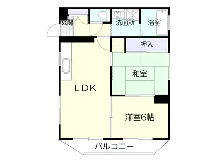 シャルマンコート(2LDK/2階)の間取り写真