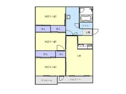 BETTER R 沼館(3LDK/2階)の間取り写真