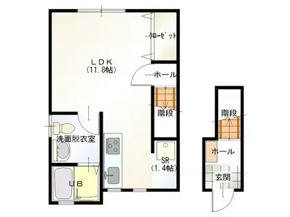 S-BOX(ワンルーム/2階)の間取り写真