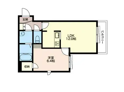 ROOFLAT(1LDK/2階)の間取り写真