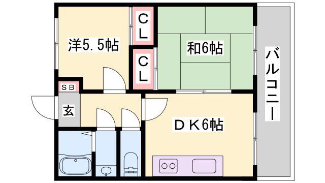第329川辺ビル(2DK/1階)の間取り写真