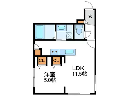 THE RESIDENCE ザレジデンス(1LDK/2階)の間取り写真