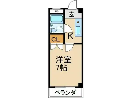 アトレーユネヤ川(1K/4階)の間取り写真