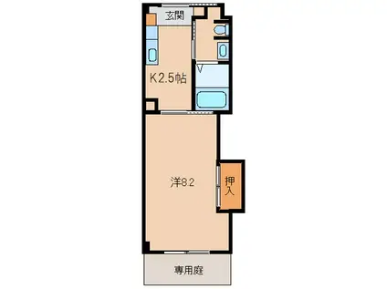 メゾン・ド・ソーラス(1K/1階)の間取り写真