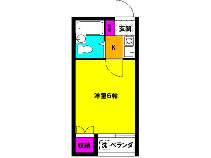 エラール(1K/2階)の間取り写真