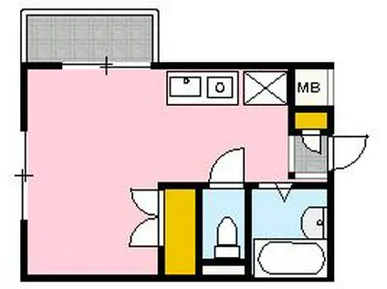 メイテル吉野町(ワンルーム/2階)の間取り写真