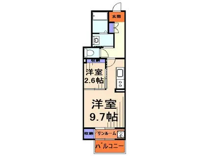 FAIRY GARDEN(1SK/1階)の間取り写真