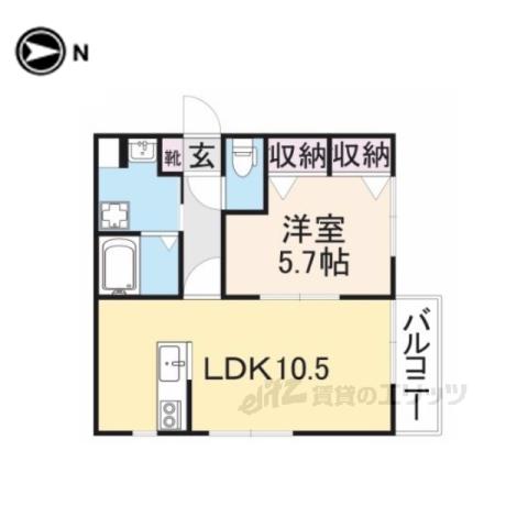 結充IMMEUBLE A館(1LDK/2階)の間取り写真