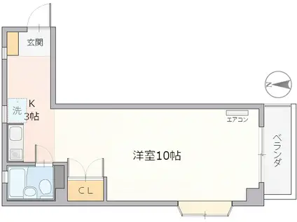 パセオ花月(ワンルーム/4階)の間取り写真