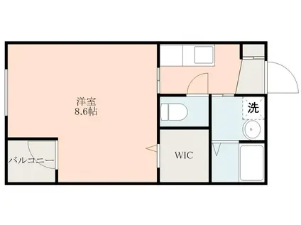 ローゼン下荒田(1K/4階)の間取り写真