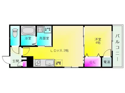 エフ アセシア アメニテ(1LDK/1階)の間取り写真