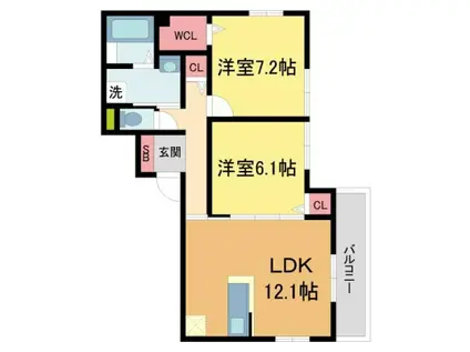 COLN KOROEN(2LDK/3階)の間取り写真