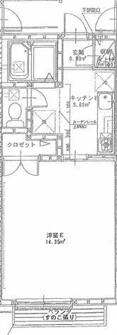 ハイツオータム(1K/2階)の間取り写真