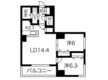 ブリーズN36(2LDK/9階)の間取り写真