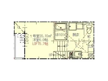 ハーモニーテラス平針IV(1SK/2階)の間取り写真