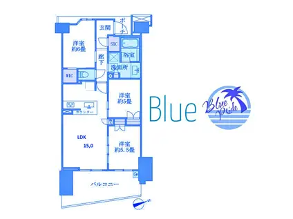 BRILLIA CITY横浜磯子J棟(3LDK/4階)の間取り写真