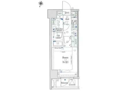 エストゥルース横濱吉野町(1K/2階)の間取り写真