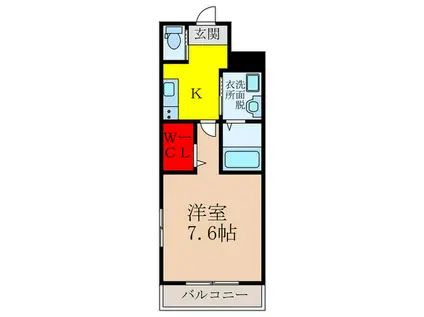 ワコーレヴィータ池田宇保町(1K/1階)の間取り写真