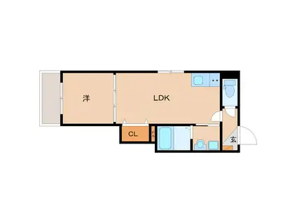 エフ アセシア アロエ(1LDK/2階)の間取り写真