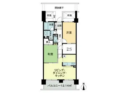 パークエステート上板橋(2SLDK/7階)の間取り写真