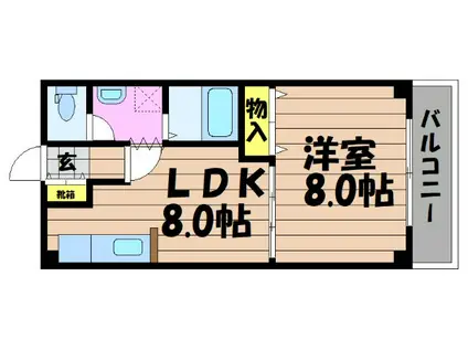 エスポワールK&K(1LDK/2階)の間取り写真