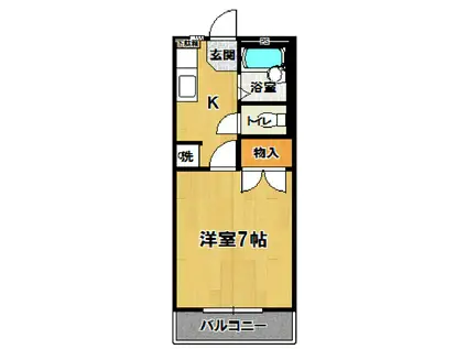 ヴィラ昭栄B(1K/4階)の間取り写真