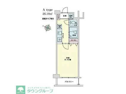 ドルフ喜多見(ワンルーム/1階)の間取り写真