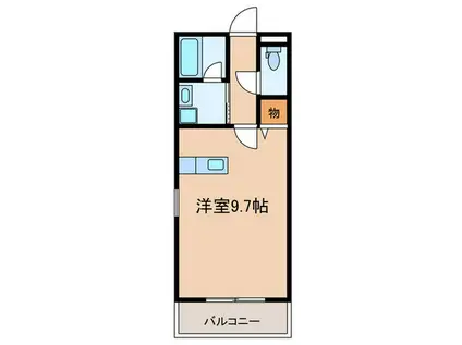 リバーサイドα II(ワンルーム/2階)の間取り写真