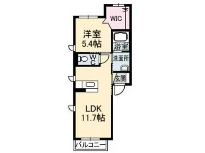 ロアシス・ド・花尻(1LDK/2階)の間取り写真